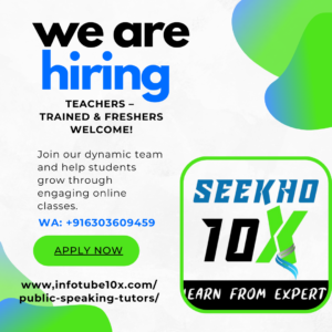 "We Are Hiring at Seekho10x – Apply now for online teaching opportunities. Trained professionals and freshers welcome."